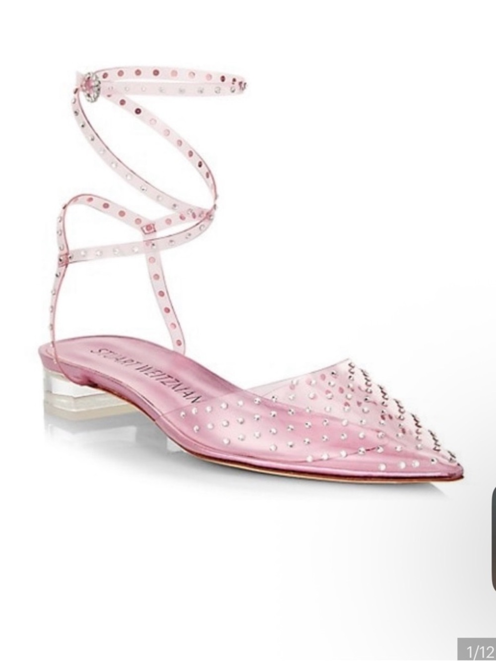 Pink Embellished Ankle-Tie Flat Heels - Women - Picture 2 of 7